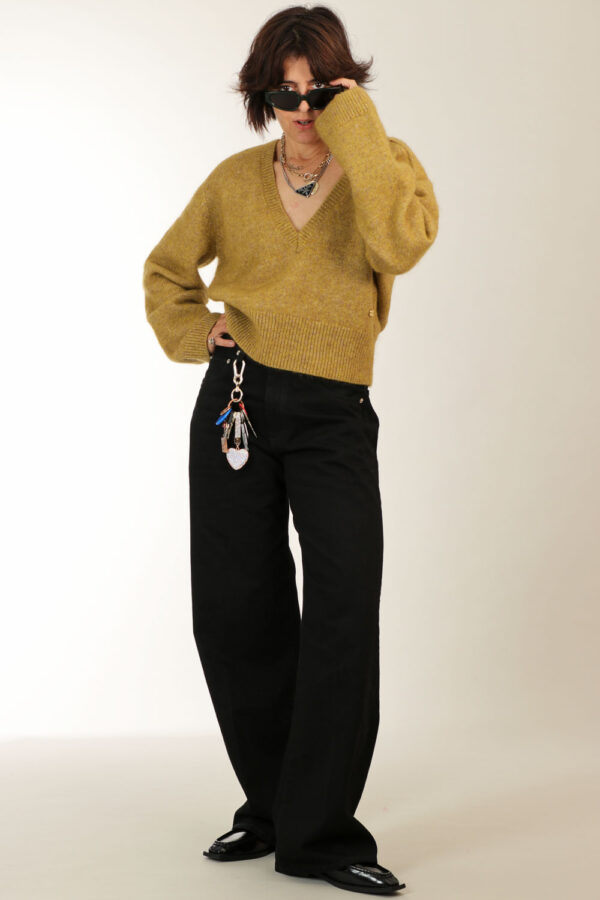 Ganni <span> Mix Deep V-neck Sweater