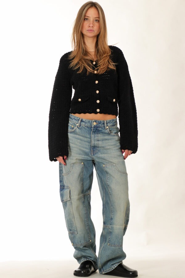 Ganni <span> Black Crochet Cardigan