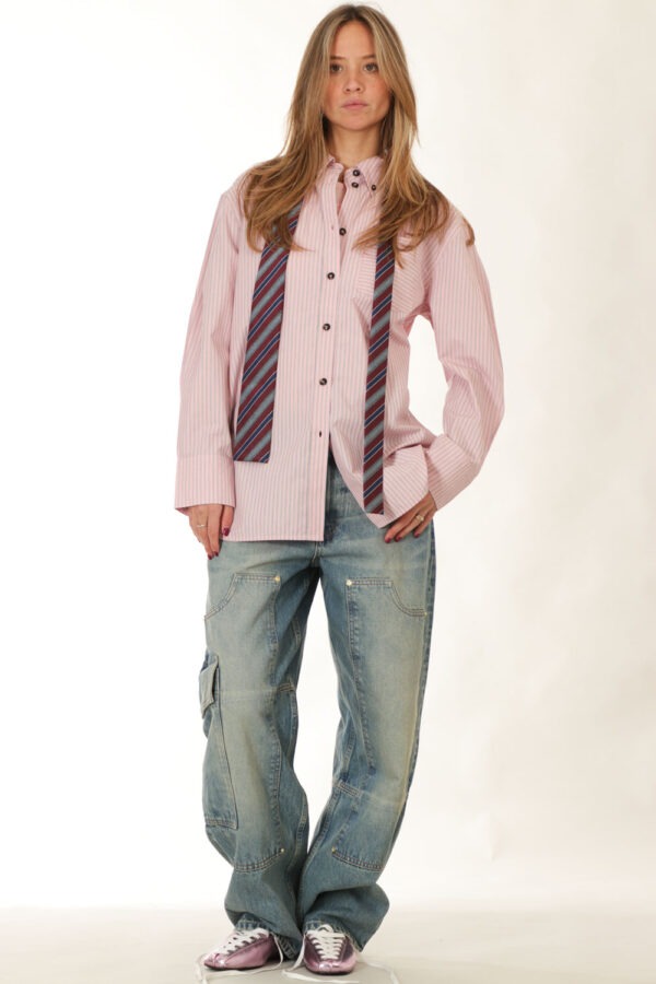 Ganni <span> Pink Stripe Shirt