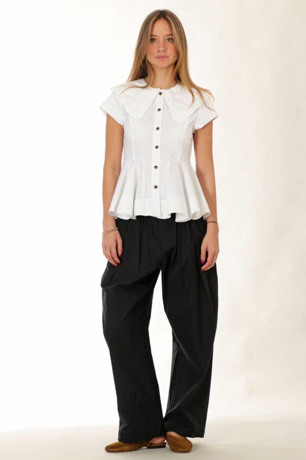 Ganni <span> Short Cotton Ruffle Shirt