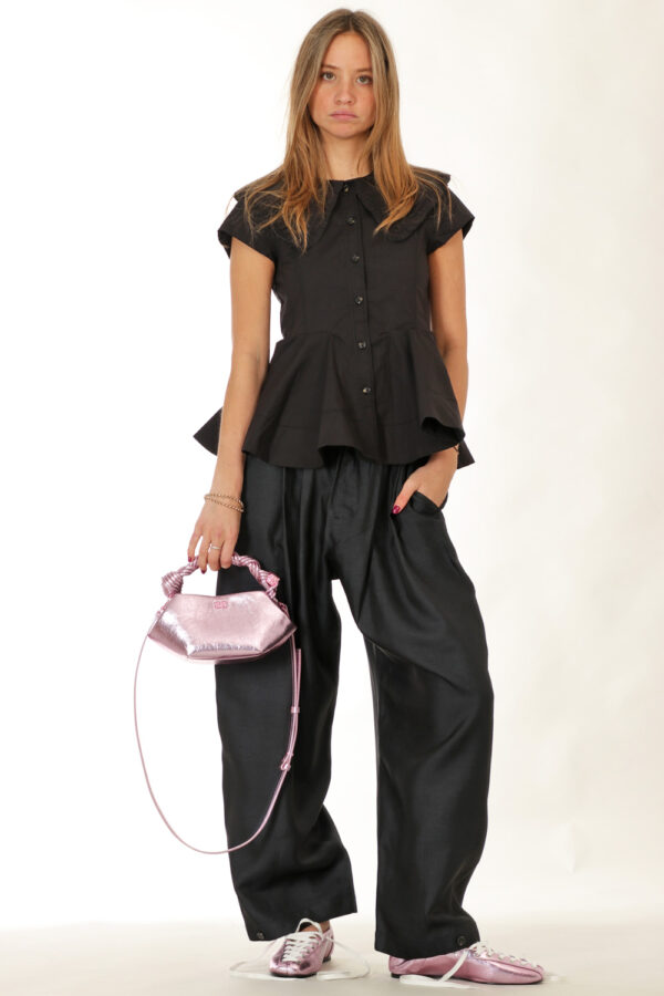 Ganni <span> Short Cotton Ruffle Shirt